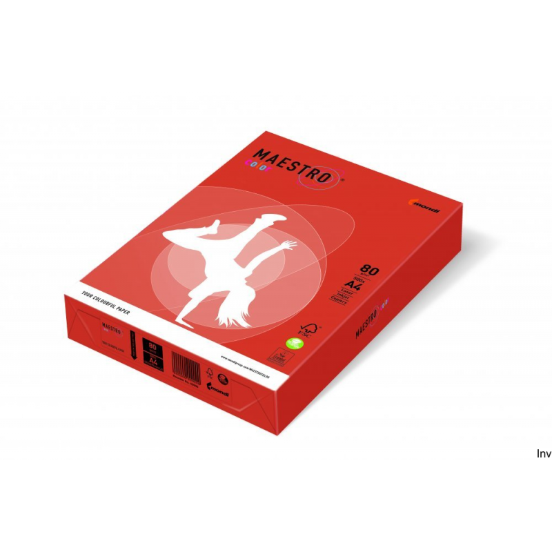 Papier xero Maestro Color A4 80 g czerwień ceglasta 250 arkuszy