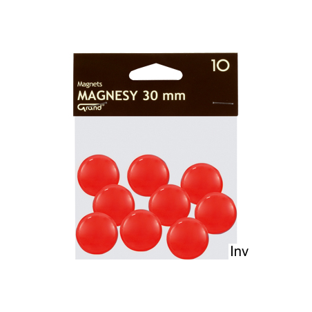 Magnesy czerwone 30 mm, opakowanie 10 sztuk, Grand
