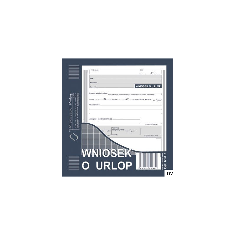 Wniosek o udzielenie urlopu 2/3 A5 Michalczyk i Prokop