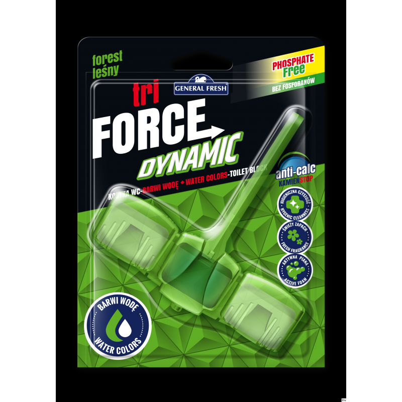 Zawieszka do WC TRI FORCE barwiąca 54g las General Fresh