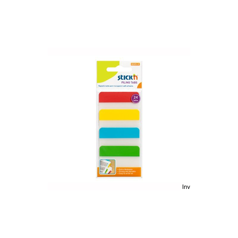 Przekładki indeksujące przezroczyste 38x51 mm, 4 kolory, StickN