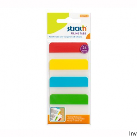 Przekładki indeksujące przezroczyste 38x51 mm, 4 kolory, StickN