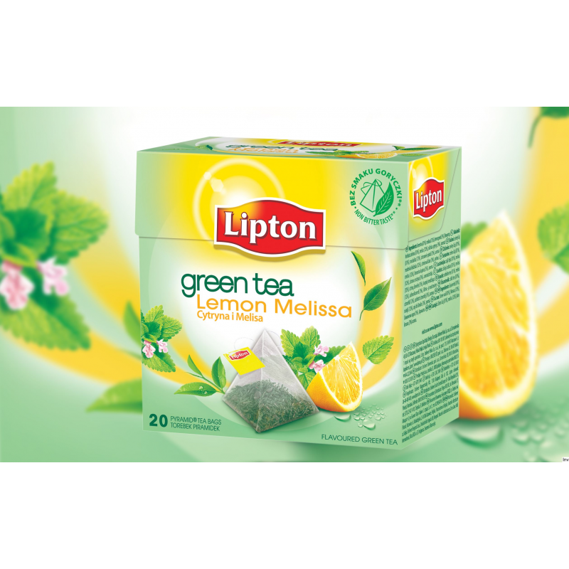 Herbata Lipton Piramid Green Lemon Melisa 20 saszetek