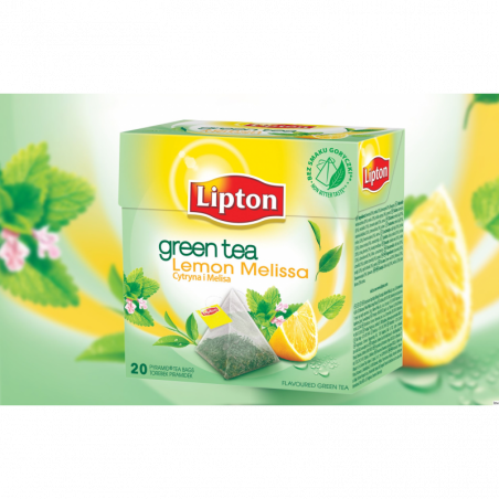 Herbata Lipton Piramid Green Lemon Melisa 20 saszetek