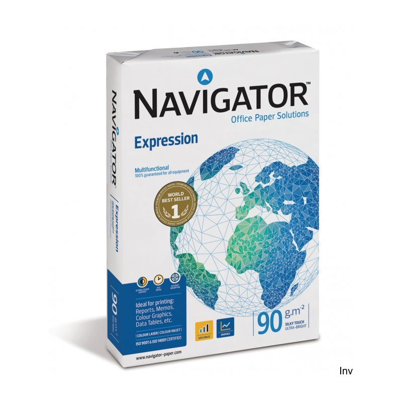 Papier A4 90g Navigator Expression do wydruków kolorowych i czarno-białych, 1 ryza