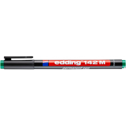 Edding Foliopis 1.0 142 M zielony marker OHP z okrągłą końcówką, 1 mm, wodoodporny, usuwalny alkoholem