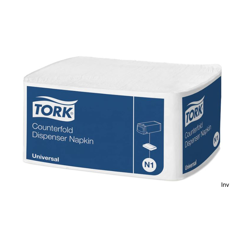 Serwetki dyspenserowe Tork, 1 warstwa, celuloza, 32x33 cm, białe, 7200 sztuk, system N1