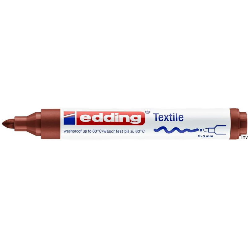 Edding Marker do tkanin brązowy 3 mm okrągła końcówka 4500/007/BR