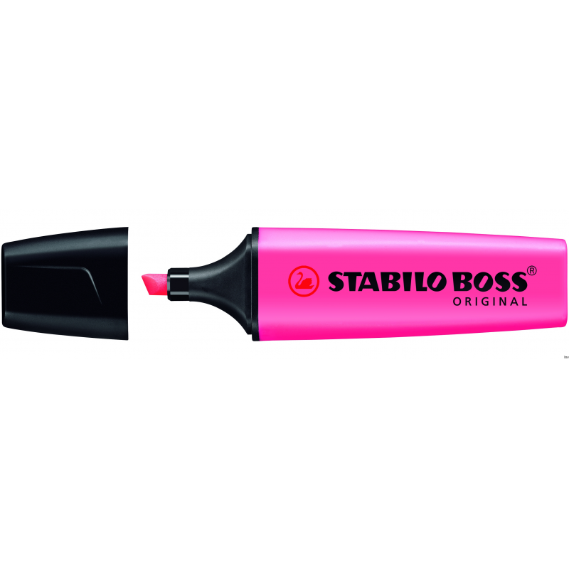 Zakreślacz STABILO BOSS różowy 70/56, fluorescencyjny, napełniany, opakowanie 10 sztuk