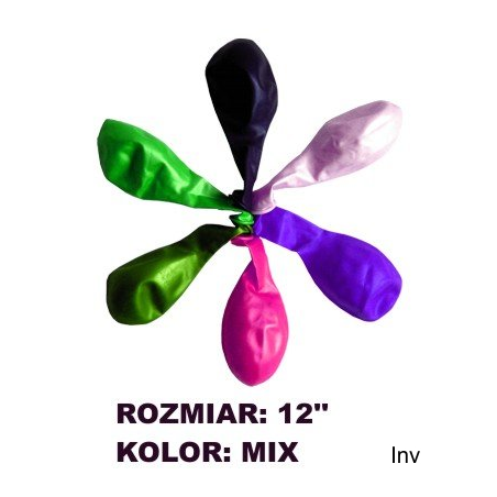 Balony 12"" METALLIC, mix kolorów, 100 szt. FIORELLO 170-1684
