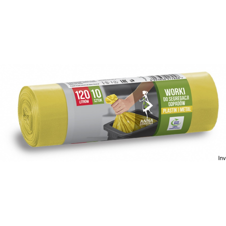 Worki do segregacji plastiku żółte 120l LDPE 10 sztuk Stella