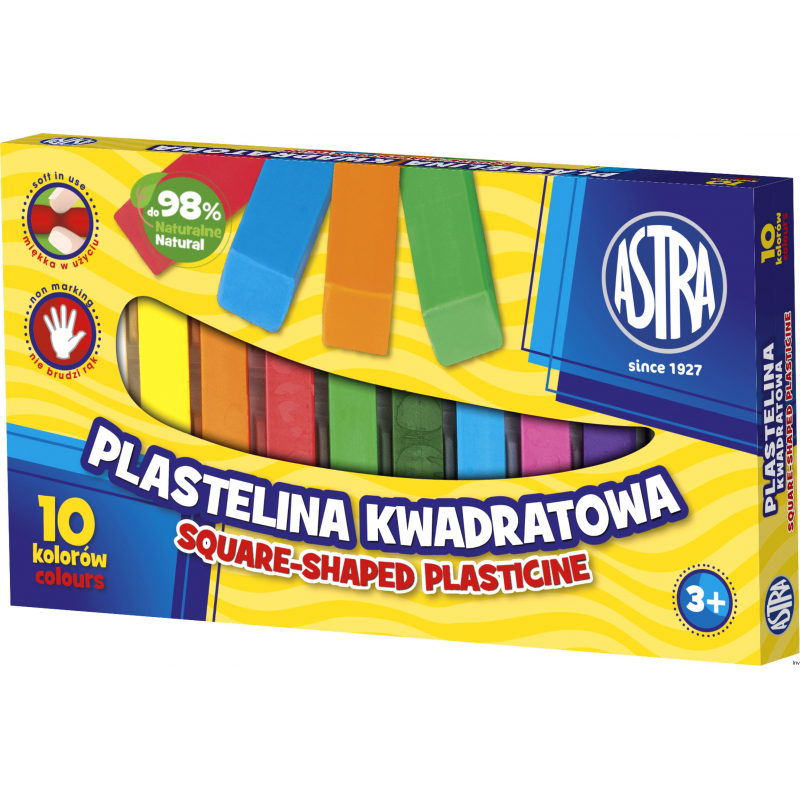 Plastelina Astra kwadratowa 10 kolorów do modelowania dla dzieci