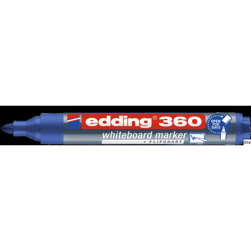 Marker Edding 360 suchościeralny niebieski z okrągłą końcówką do tablic