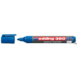 Marker Edding 360 suchościeralny niebieski z okrągłą końcówką do tablic