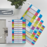 Przekładki plastikowe Leitz WOW 1-10 A4+ do zadruku, przezroczyste, 0,3 mm, 11 otworów