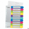 Przekładki plastikowe Leitz WOW 1-10 A4+ do zadruku, przezroczyste, 0,3 mm, 11 otworów