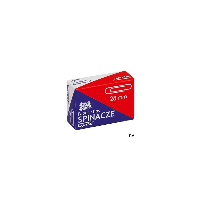 Spinacze biurowe Grand R-28 mm potrójnie galwanizowane 100 sztuk w opakowaniu 10 sztuk