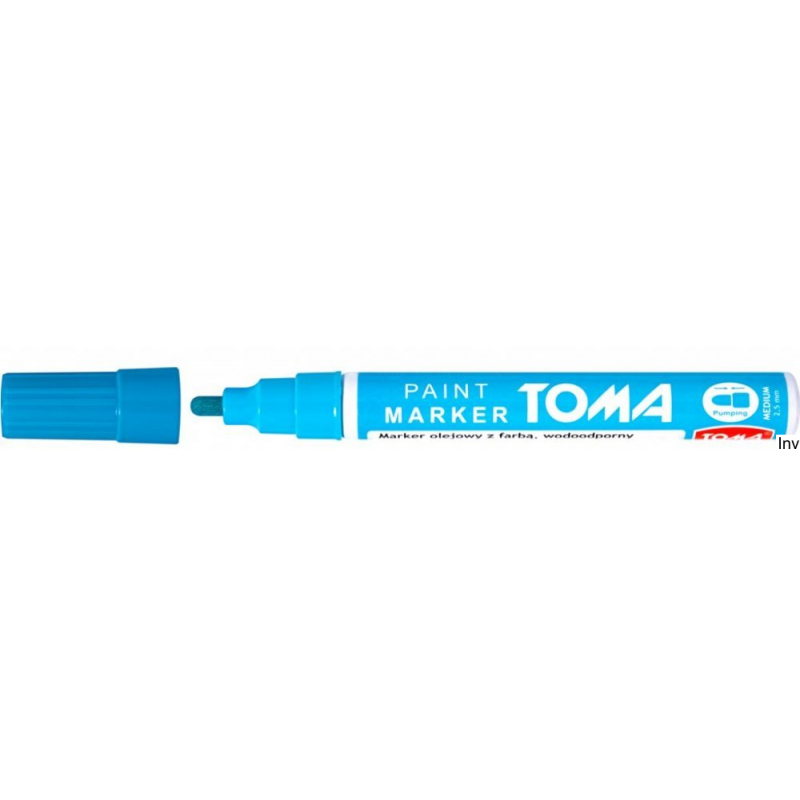 Marker olejowy niebieski jasny 2,5 mm Toma TO-440 z fibrową końcówką, wodoodporny, 10 ml
