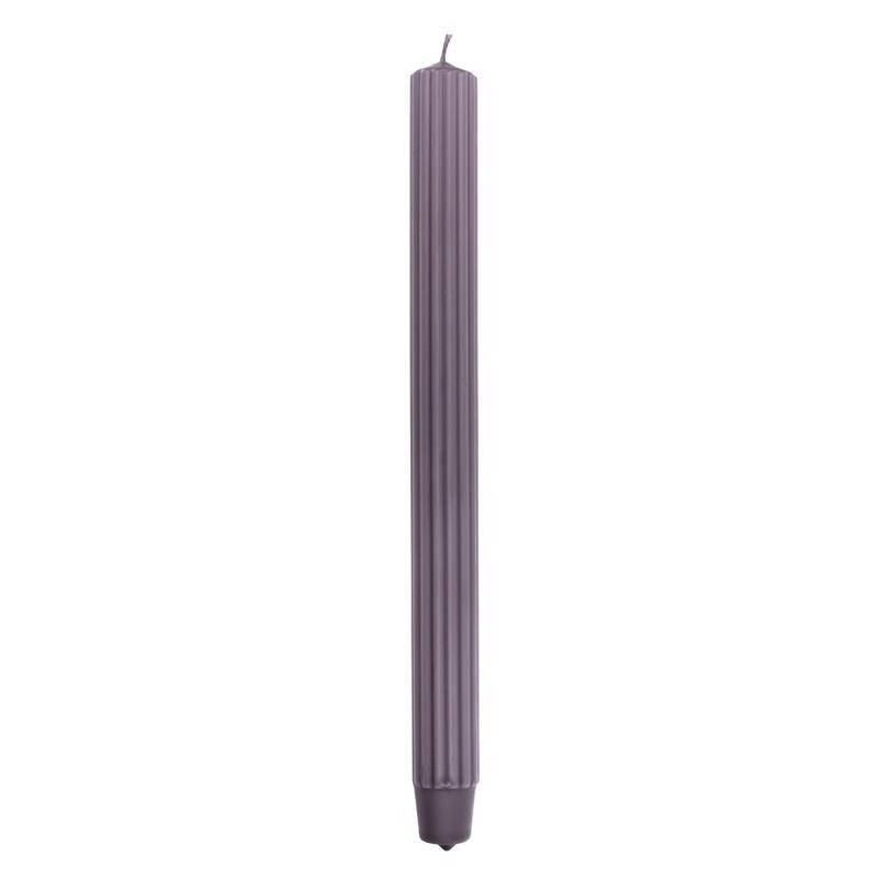 Świeca stołowa długa ryflowana DONAU HOME, 25x300 mm, 4 szt., jeżyna