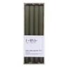 Świeca stołowa długa ryflowana DONAU HOME, 25x300 mm, 4 szt., khaki