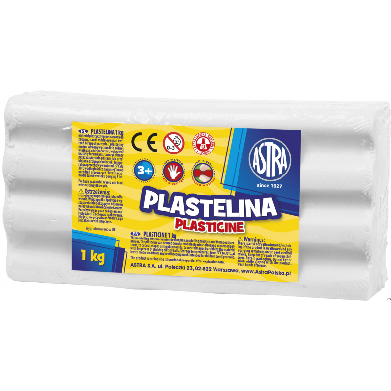 Plastelina Astra 1 kg biała do modelowania dla dzieci