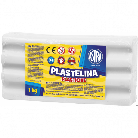 Plastelina Astra 1 kg biała do modelowania dla dzieci