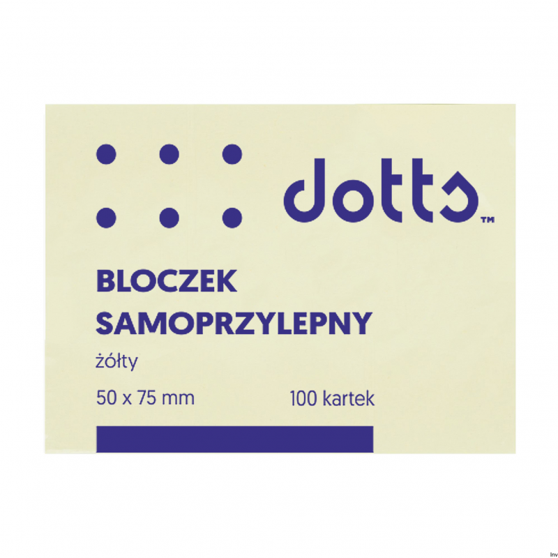 Bloczek samoprzylepny Dotts 50x75 mm żółty 100 kartek