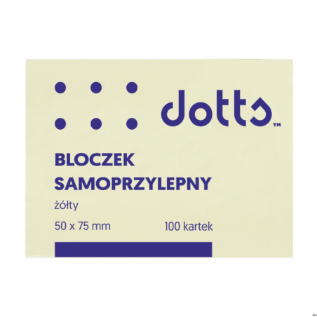 Bloczek samoprzylepny Dotts 50x75 mm żółty 100 kartek