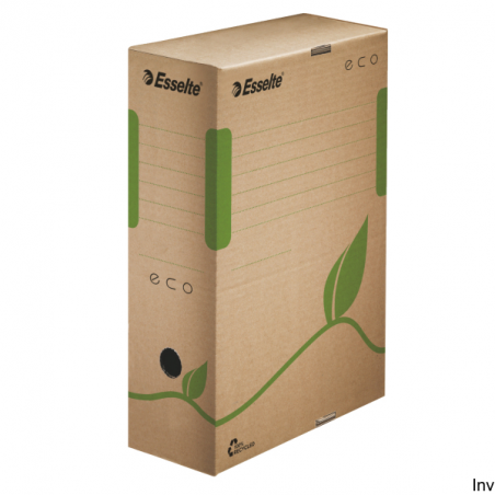 Pudło Esselte Eco A4 100mm brązowe z kartonu z odzysku, 100% do ponownego przetworzenia, certyfikat FSC