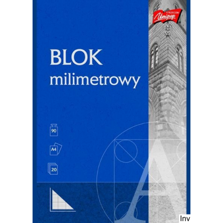 Blok milimetrowy A4 20 kartek UNIPAP St.Majewski