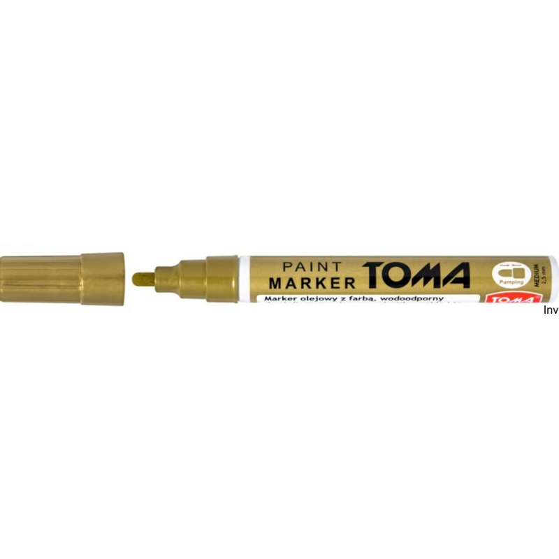 Marker olejowy złoty Toma, fibrowa końcówka 2,5 mm, 10 ml, wodoodporny, do różnych powierzchni