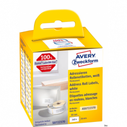 Etykiety adresowe Avery Zweckform 28x89 mm, białe, 260 sztuk w rolce do termodruku