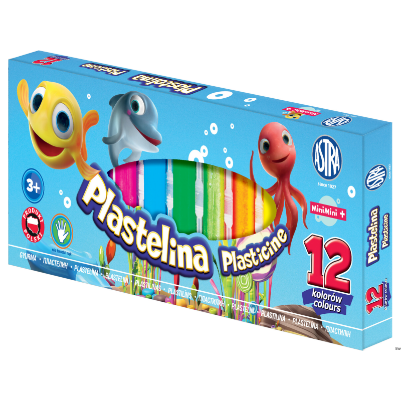 Plastelina Astra z brokatem 12 kolorów, 303107001 - 1
