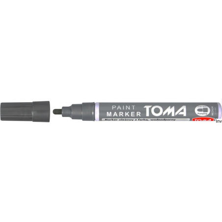 Marker olejowy szary 2,5 mm Toma, fibrowa końcówka, wodoodporny tusz, 10 ml