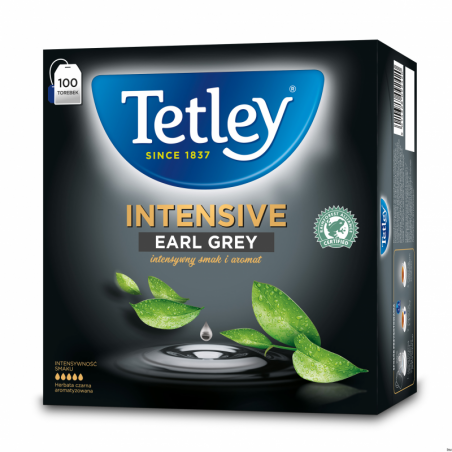 Tetley Herbata Czarna Earl Grey 100 Saszetek z Zawieszką