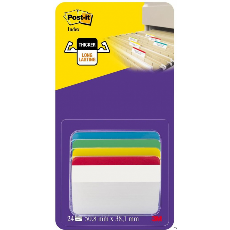 Post-It 3M Zakładki Indeksujące Wygięte 50,8x38mm 4 Kolory 4x6 Sztuk