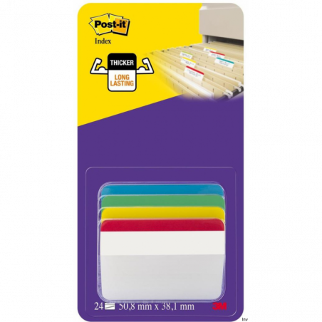 Post-It 3M Zakładki Indeksujące Wygięte 50,8x38mm 4 Kolory 4x6 Sztuk