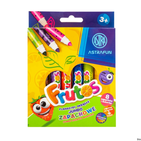 Flamastry okrągłe zapachowe JUMBO FUN FRUTOS 8 kolorów