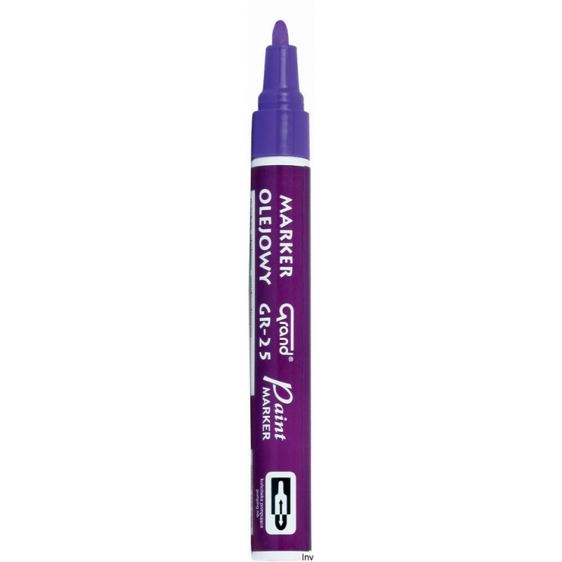 Marker olejowy fioletowy Grand GR-25, wodoodporny, 12 sztuk, grubość linii 1,8 mm