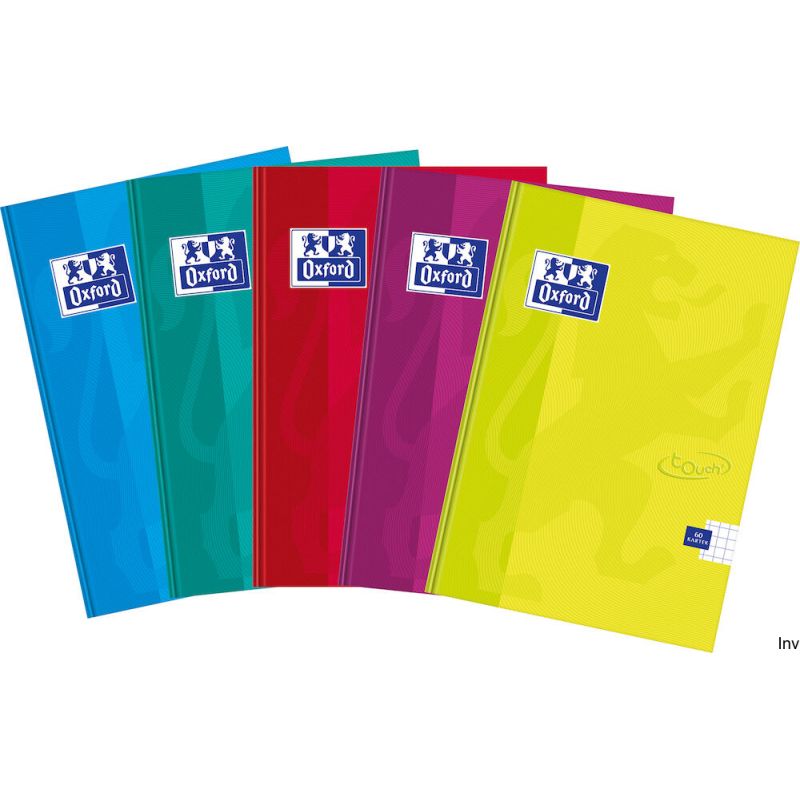 Brulion A5 96 kartek z marginesem Oxford TOUCH, twarda oprawa, czerwona spirala, mikroperforacja, aplikacja Scribzee
