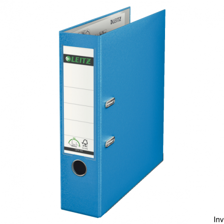 Segregator Leitz A4 80 mm jasnoniebieski 180° na 600 kartek z etykietą i metalowymi okuciami