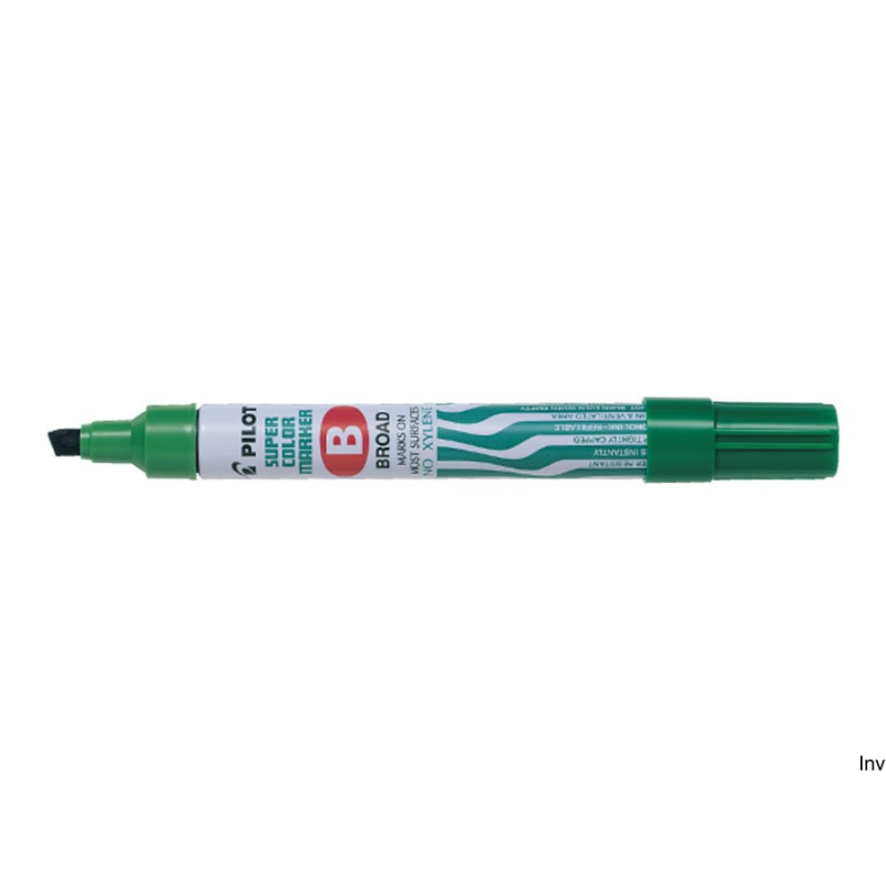 Marker permanentny Pilot SCA-B zielony, ścięta końcówka, grubość linii 2-4,5 mm, długość linii 200 m