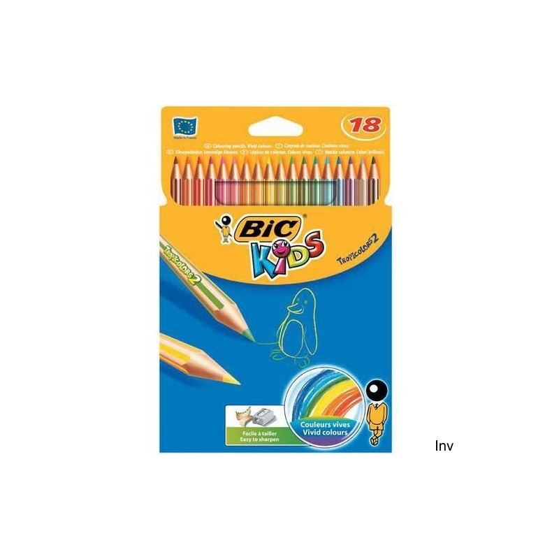 Kredki ołówkowe BIC Kids Tropicolors 18 kolorów