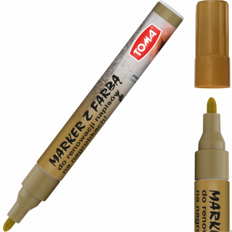 Marker olejowy do nagrobków złoty 2,5mm TO-448 Toma