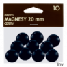 Magnesy czarne 20 mm Grand, opakowanie 10 sztuk do tablic magnetycznych