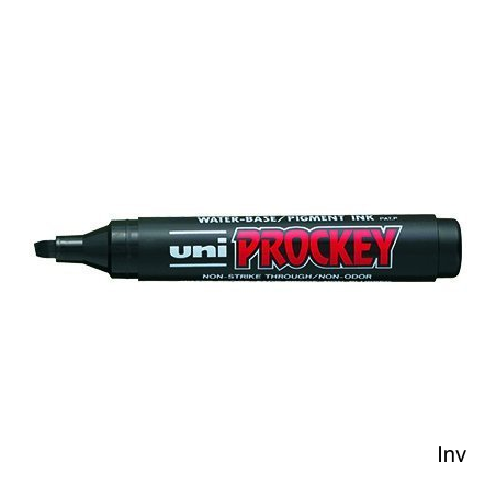 Marker permanentny Uni PM-126 czarny ścięty do papieru, szkła, metali, tkanin, grubość linii do 5,7 mm