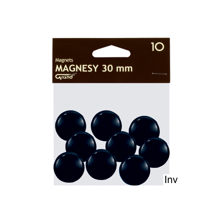 Magnesy magnetyczne 30 mm czarne Grand, opakowanie 10 sztuk