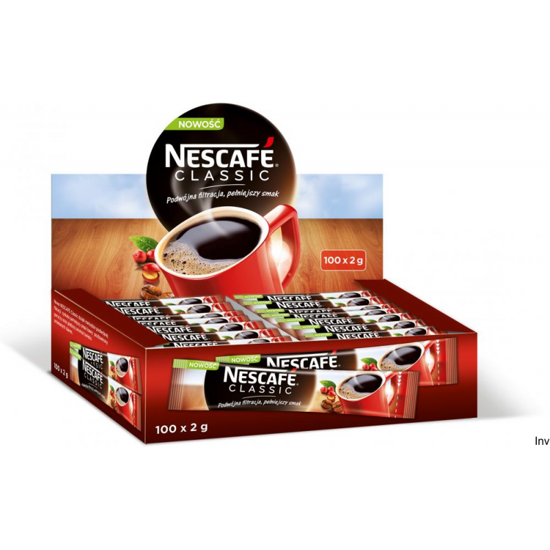 Nescafe Classic kawa rozpuszczalna 100 saszetek po 2g