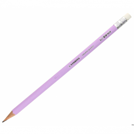 Ołówek Stabilo Swano Pastel lila HB z gumką 4908/03-HB