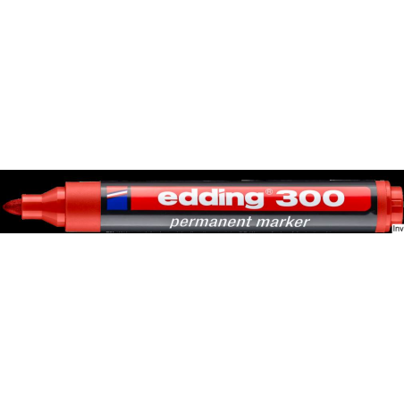 Edding Foliopis 300-2 czerwony marker niezmywalny okrągła końcówka 1,5-3 mm